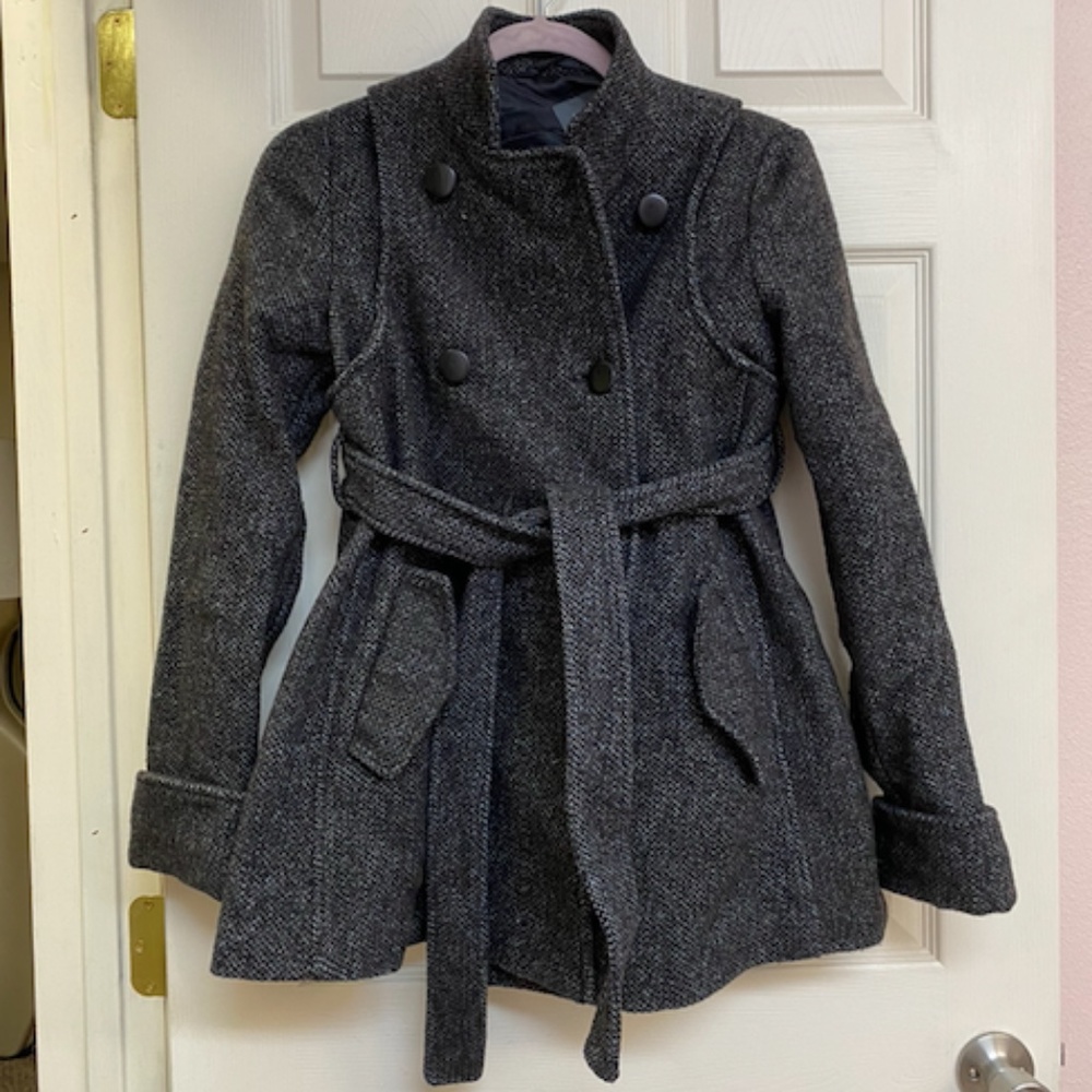 Armani Exchange double-breasted wool blend coat